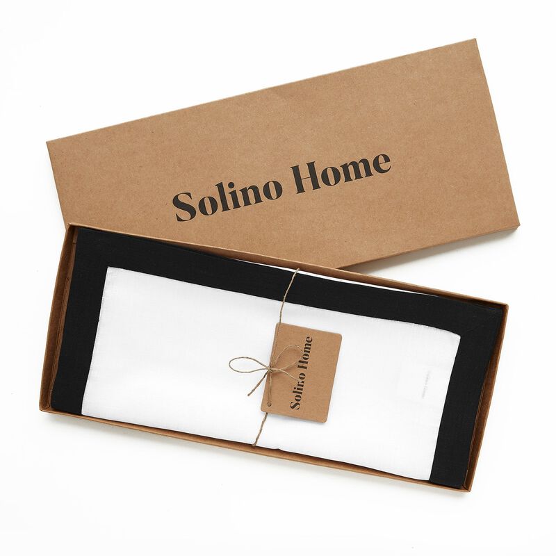 Solino Home 100% Pure Linen Table Runner 14 x 108 Inch | Classic