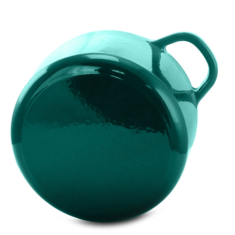 Crock-pot Artisan 3 Quart Enameled Cast Iron Casserole with Lid in Gradient Teal