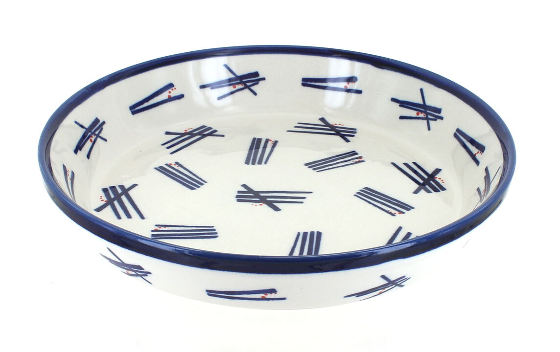 Blue Rose Polish Pottery Blue Tulip Pie Plate