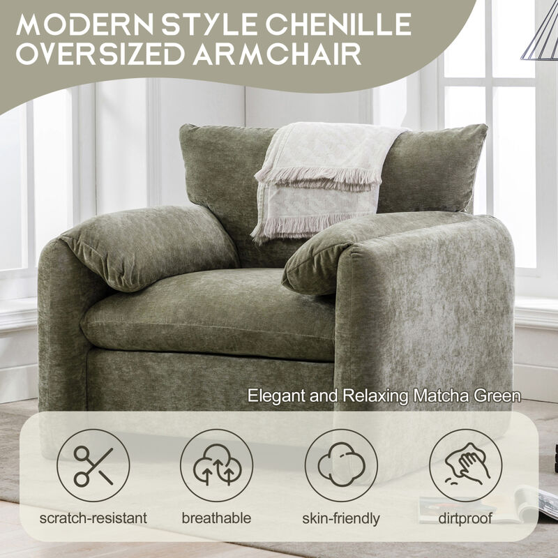 Modern Style Chenille Oversized Armchair Accent Chair Single Sofa Lounge Chair