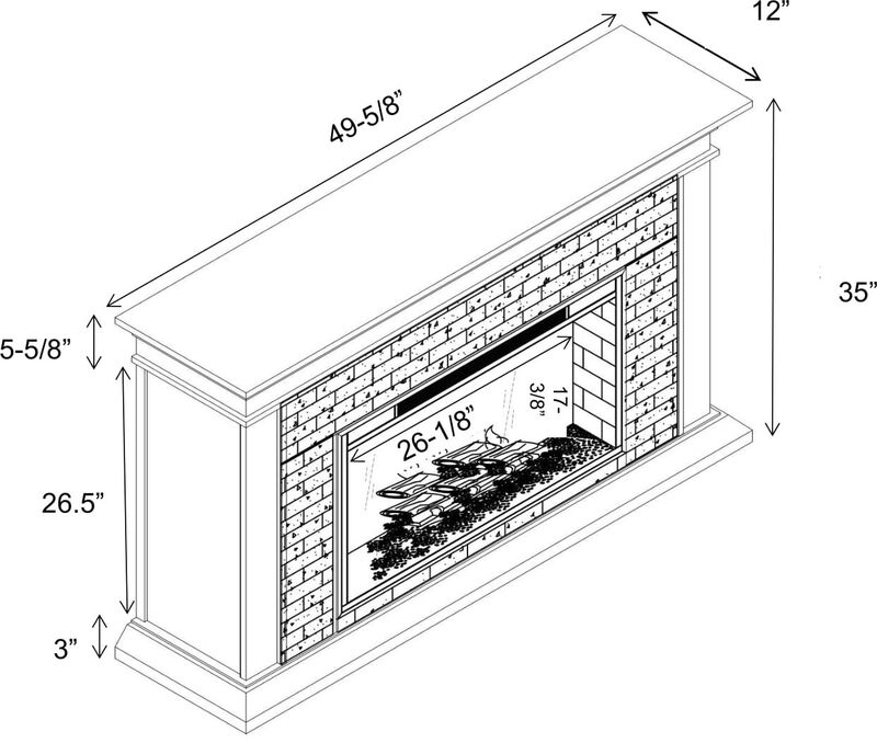 FESTIVO 50" Freestanding Electric Fireplace - No Assembly Required