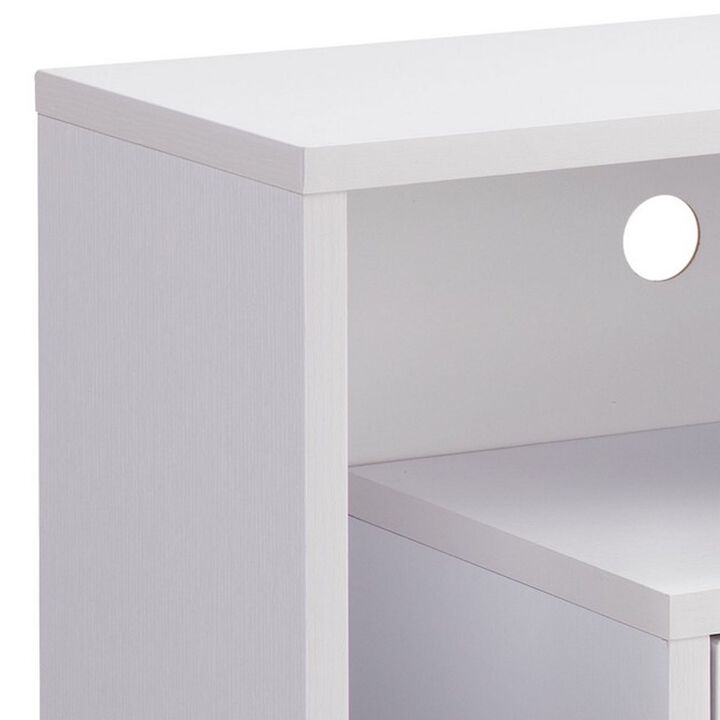 Jett 47 Inch TV Media Entertainment Console, 2 Drawers, 2 Shelves, White-Benzara