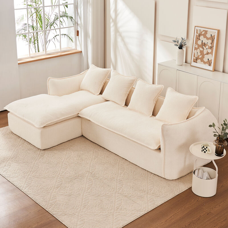 Merax 3-Seater Comfy L-Shape Sofa Couch with Chaise