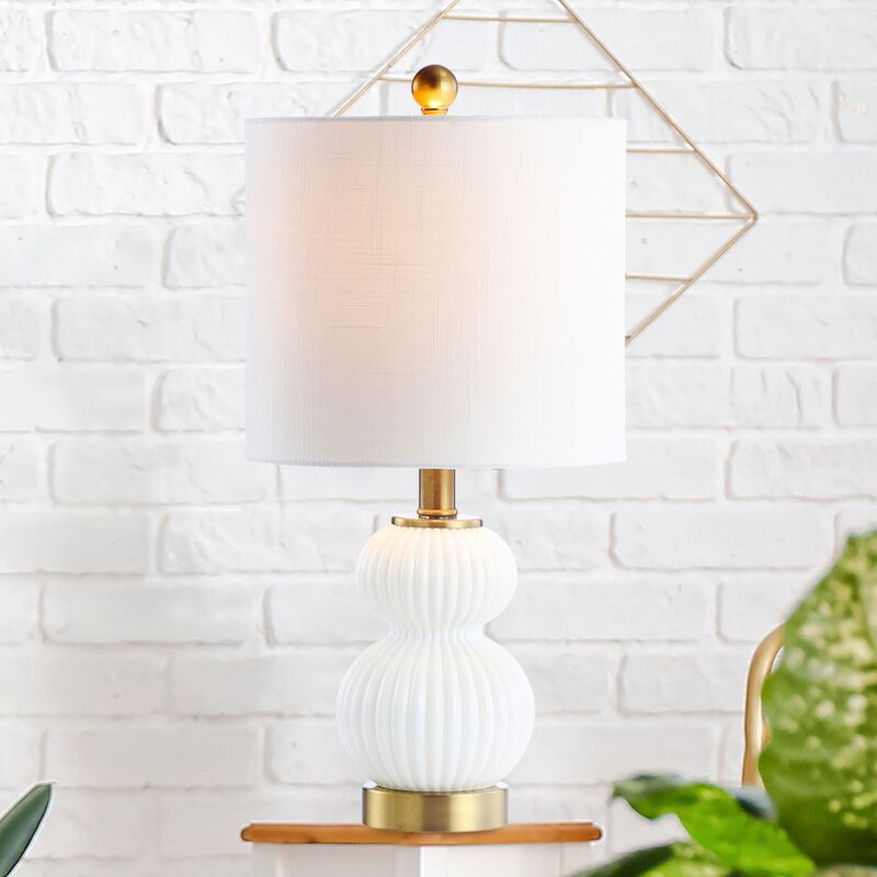 Daphne Ribbed Metal/Glass LED Table Lamp