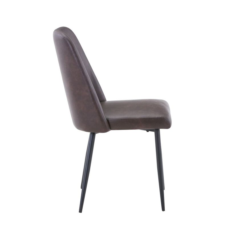 Jofran Maddox Mid-Century Modern Faux Leather Upholstered Dining Chair (Set of 2)