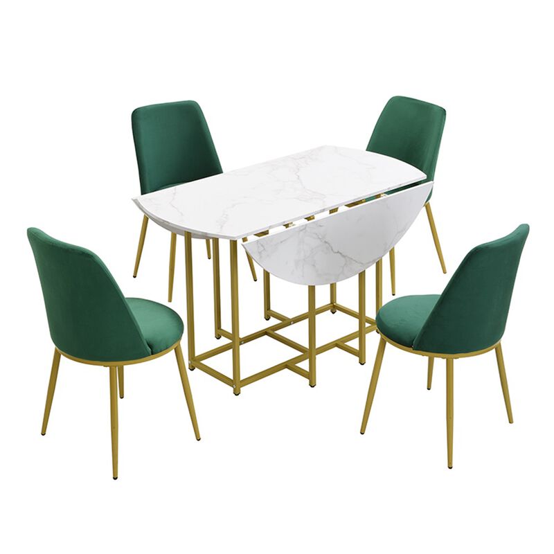 Merax 5-Piece Extendable Kitchen Dining Table Chairs Set