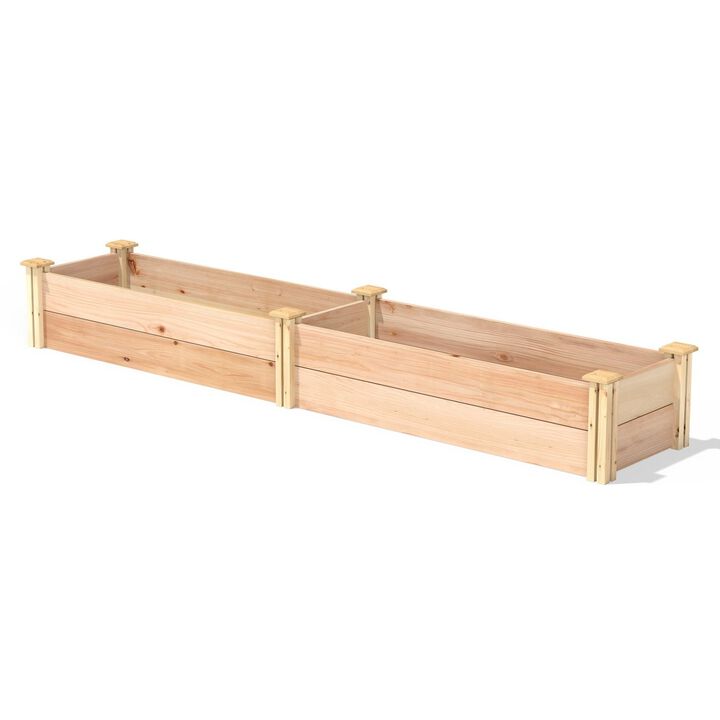 QuikFurn 16 in x 96 in FarmHome Narrow Cedar Wood Raised Garden Bed