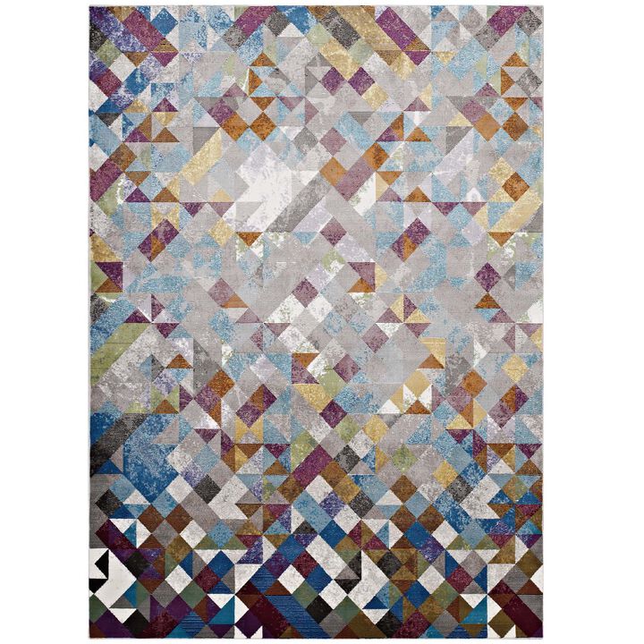 Lavendula Triangle Mosaic 4x6 Area Rug - Multicolored