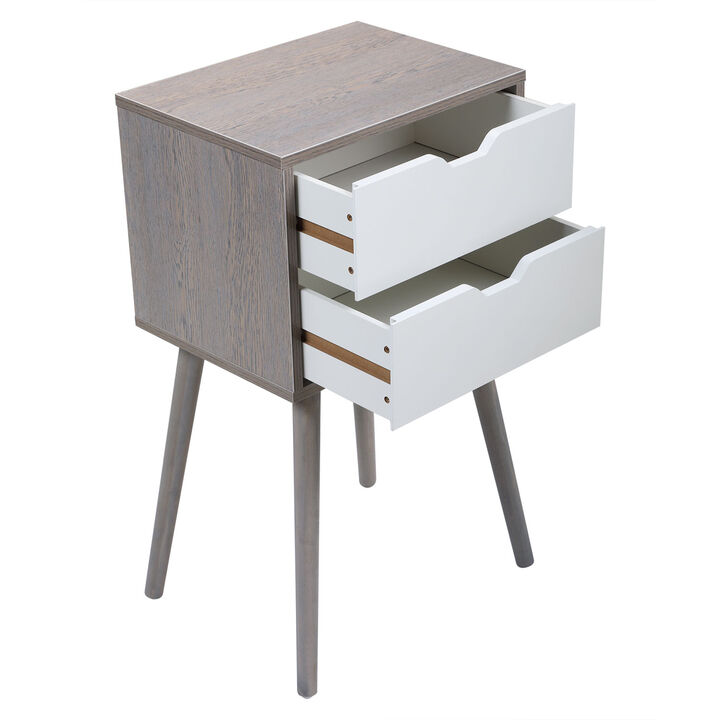 Streamdale Gray 2-Drawer Bedside Tables (Set of 2)