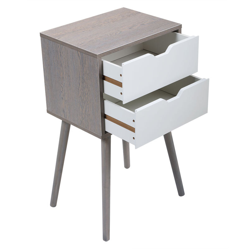 Streamdale Gray 2-Drawer Bedside Tables (Set of 2)
