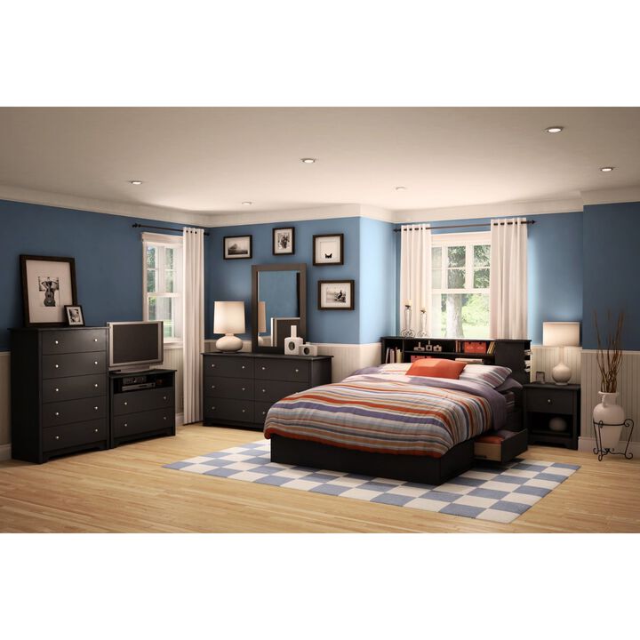 Hivvago Black 6 Drawer Bedroom Dresser with Nickle Metal Knobs Handles