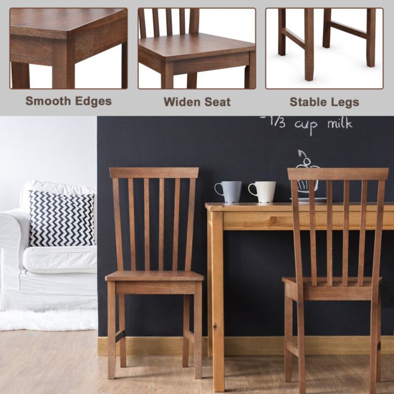 Hivvago Set of 2 Dining Chairs with Solid Wooden Legs