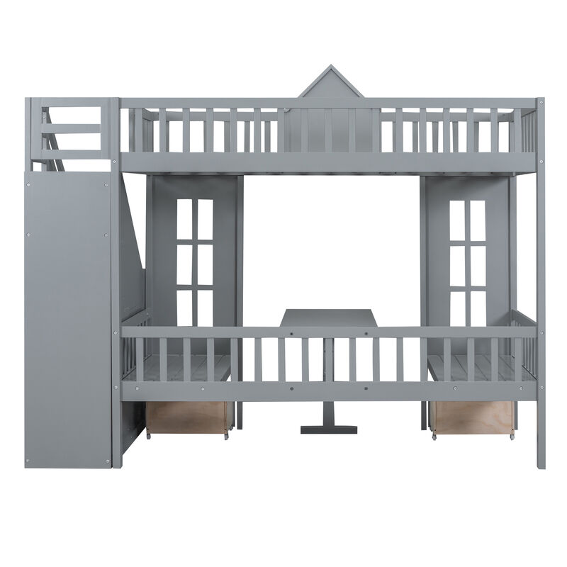 Merax Bunk Bed with Table
