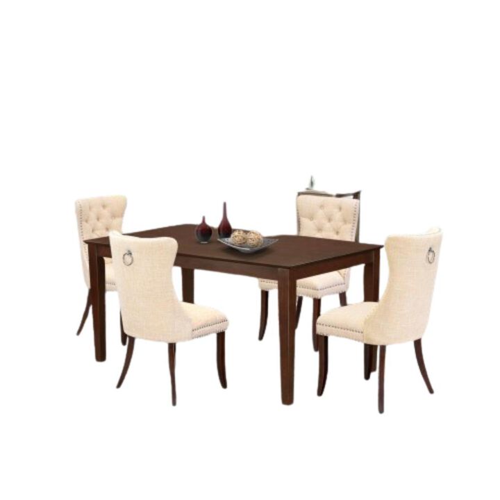 5 Piece Kitchen Table & Chairs Set Consists of a Rectangle Modern Dining Table