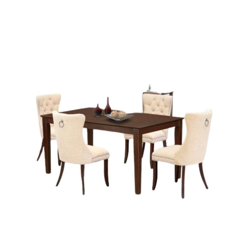 5 Piece Kitchen Table & Chairs Set Consists of a Rectangle Modern Dining Table