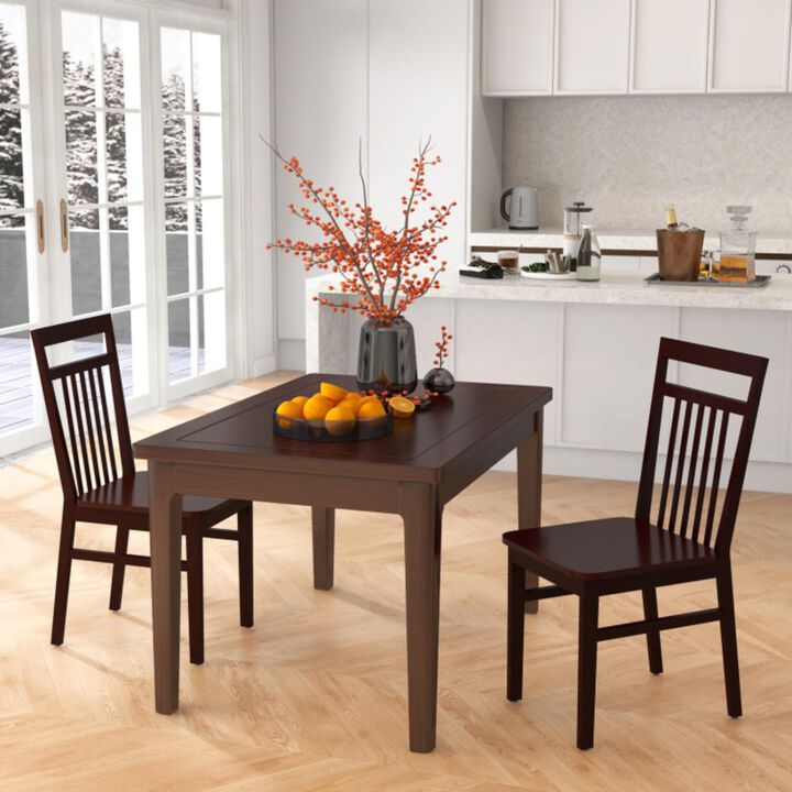 Hivvago Set of 2 Farmhouse Dining Chair with Slanted High Backrest