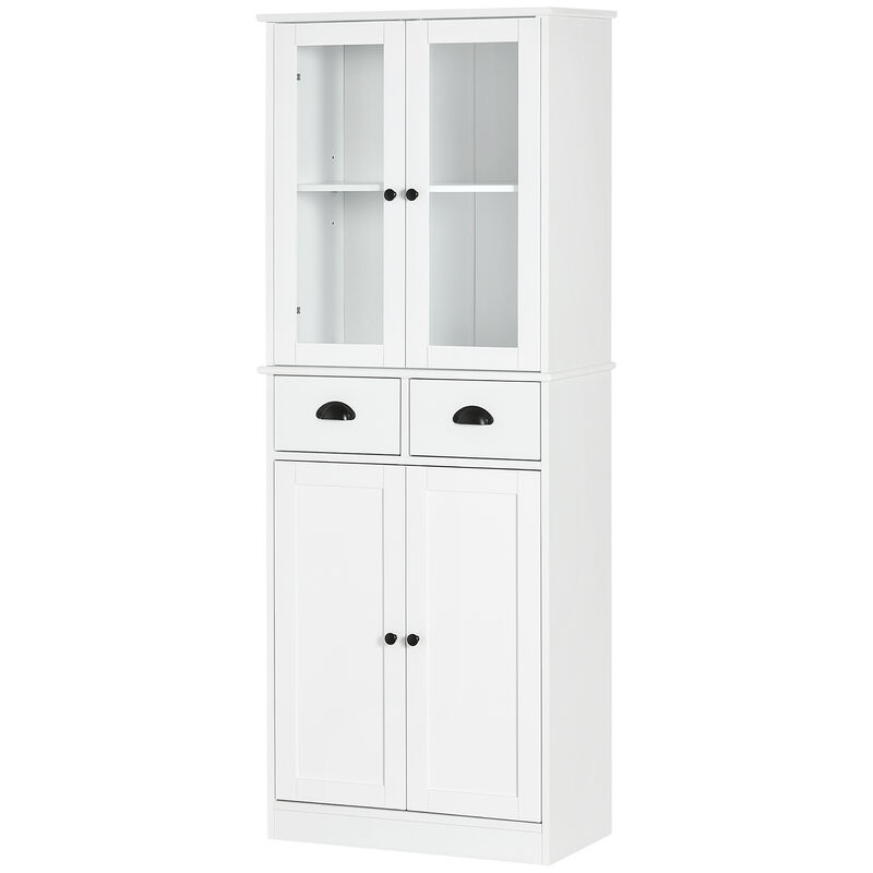 Kitchen Pantry, 4-tier Storage Cabinet with Soft Close Doors, Adjustable Shelves