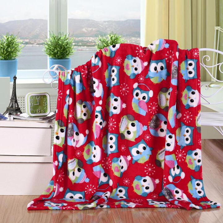 Plazatex MicroPlush Owl Printed Holiday Throw Blanket - 50x60", Multi