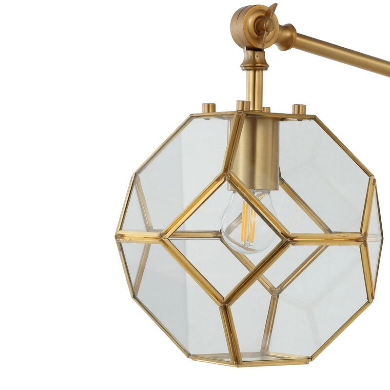Honeycomb 1-Light Modern Contemporary Arm-Adjustable Iron/Glass LED Sconce