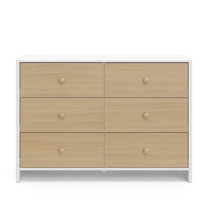 Storkcraft Calabasas 6 Drawer Dresser (White with Driftwood)