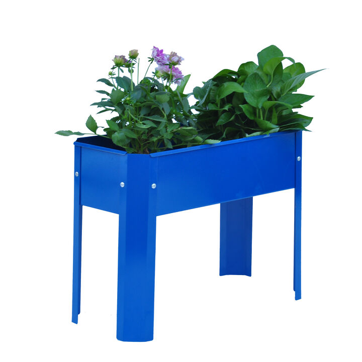 Streamdale Spacious 3-Tier Galvanized Steel Planter with Vibrant Colors