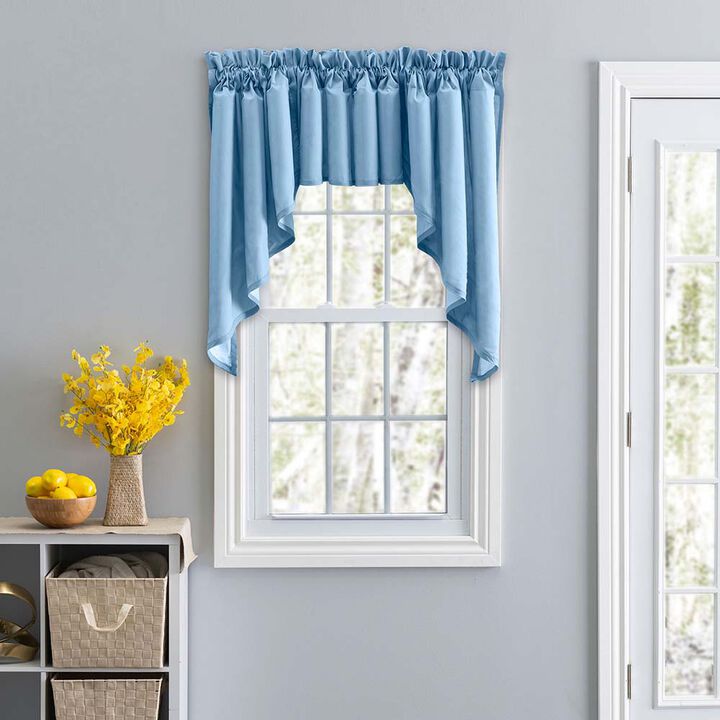Ellis Stacey 3" Rod Pocket High Quality Fabric Solid Color Window Lined Swag Set 126"x63" Slate