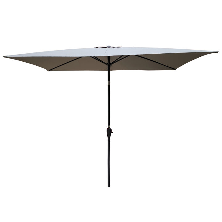 6 X 9FT Patio Umbrella Outdoor Waterproof Umbrella With Crank And Push Button Tilt