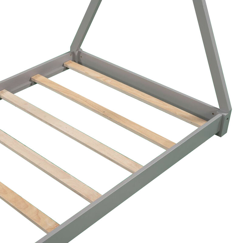 Merax Twin Size House Platform Bed with Triangle tructure