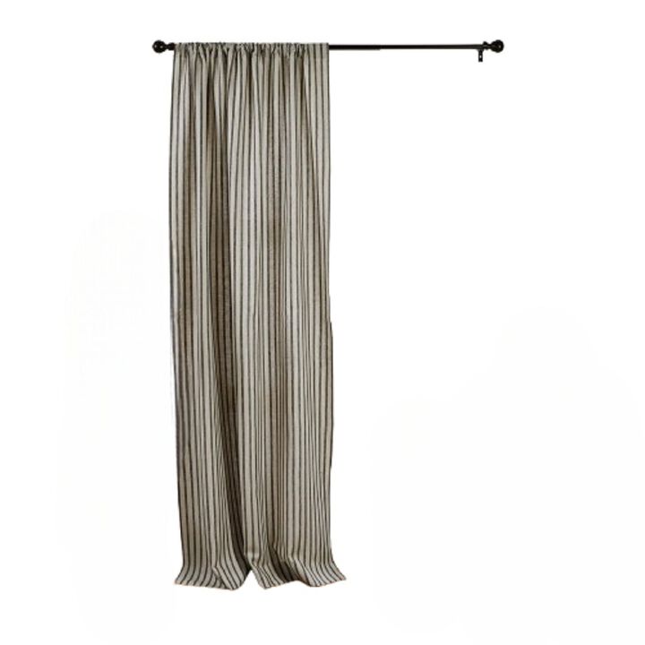 Solino Home 100% Pure Linen Madison Stripe Curtain for Thanksgiving, Christmas