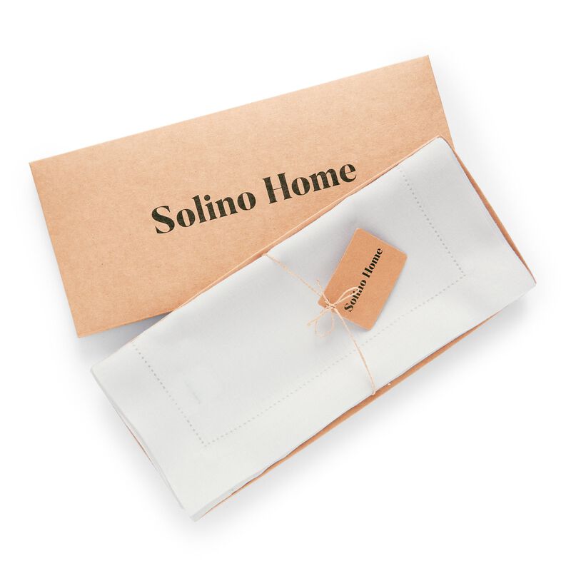 Solino Home 100% Pure Linen Table Runner | Medium Weight Hemstitch