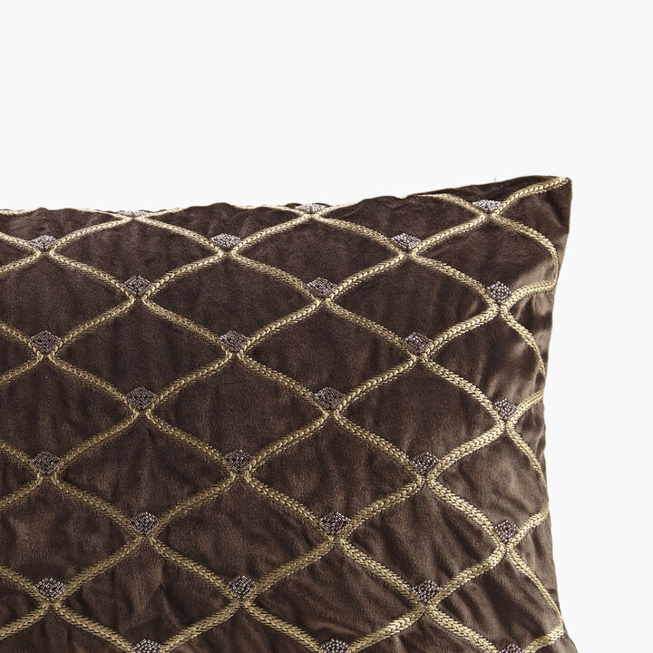 Gracie Mills Brad Foxtail Stitched Velvet Oblong Decor Pillow