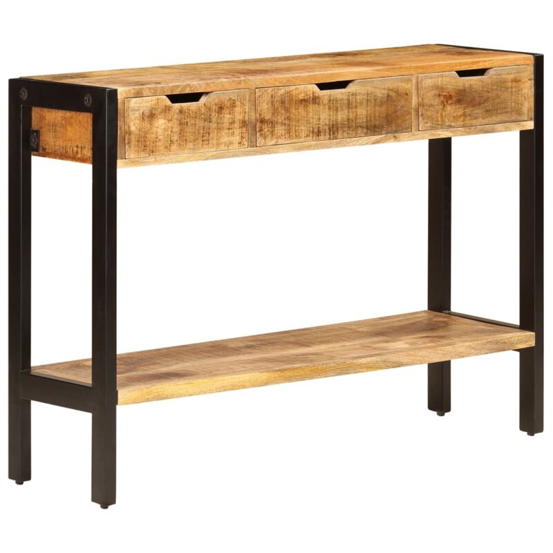 vidaXL Console with 3 Drawers 43.3"x13.8"x29.5" Solid Mango Wood