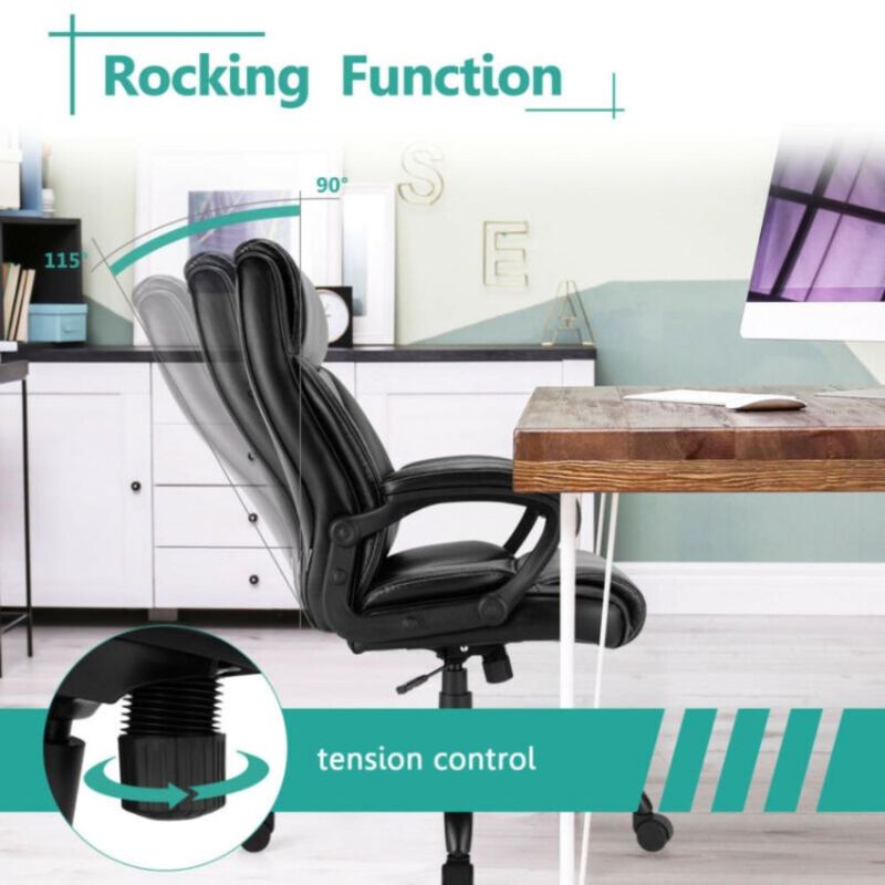 Hivvago 400 Pounds Big and Tall Adjustable High Back Leather Office Chair