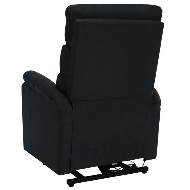 Power Lift Massage Recliner Black Fabric