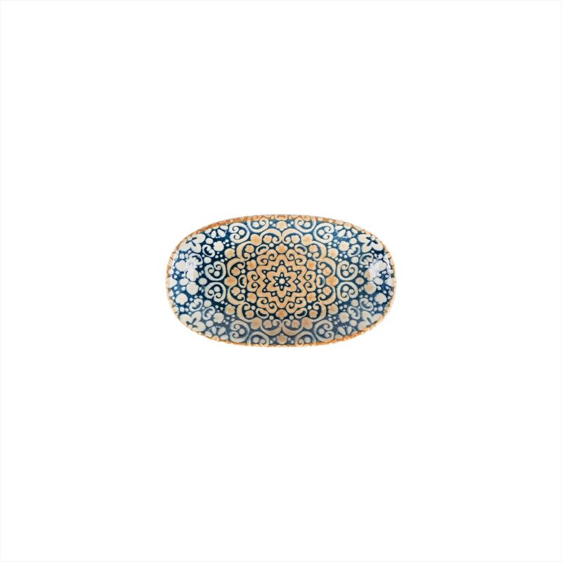 Alhambra 7.5" x 4.25" x h:1" Oval Decorated Porcelain Platter (Set of 2)