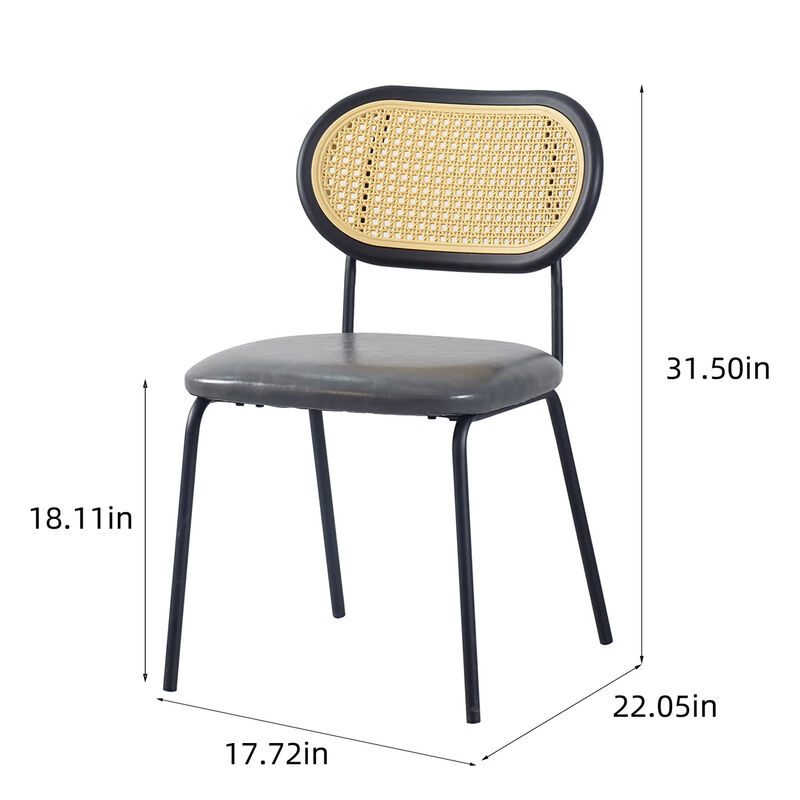 Modern Grey PU Leather Dining Chair Set of 4