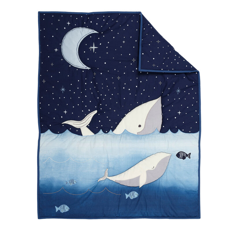 Lambs & Ivy Bubbles & Squirt 3-Piece Whale/Ocean Aquatic Baby Crib Bedding Set