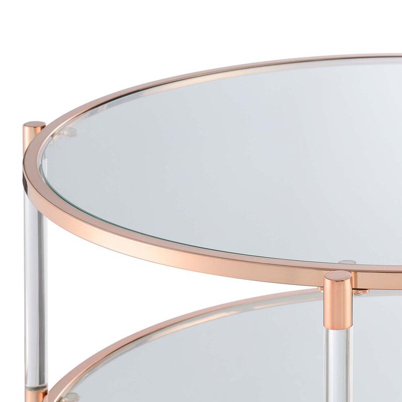 Convenience Concepts Royal Crest 2 Tier Acrylic Glass Coffee Table