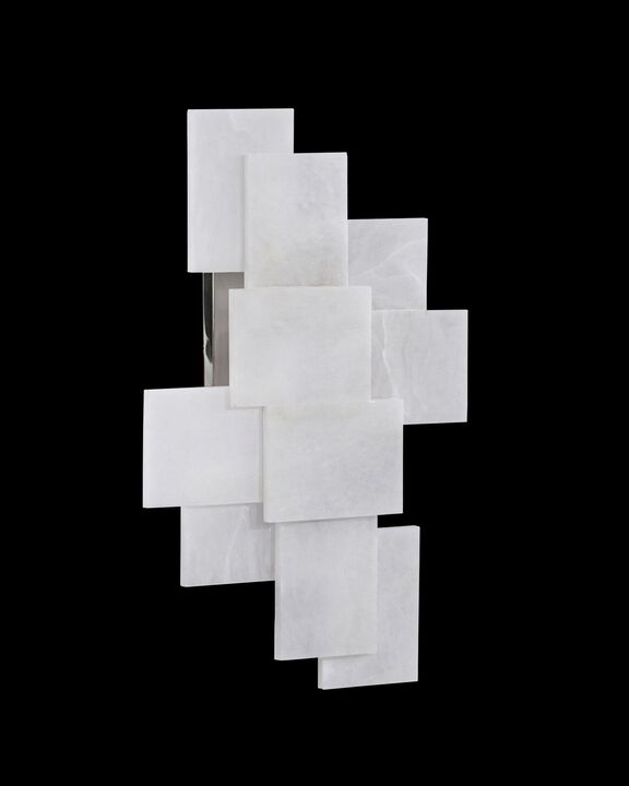 Stone Alabaster Wall Sconce With A Nod To Mondrian