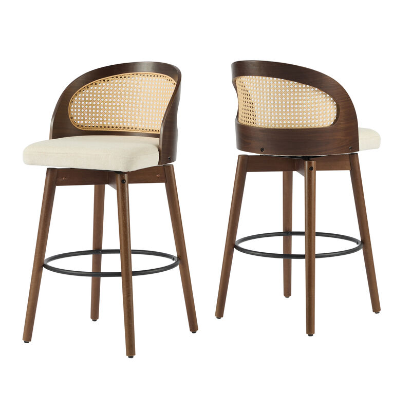 Merax Indoor Wood Bar Stools Dining Chairs 2 Pieces