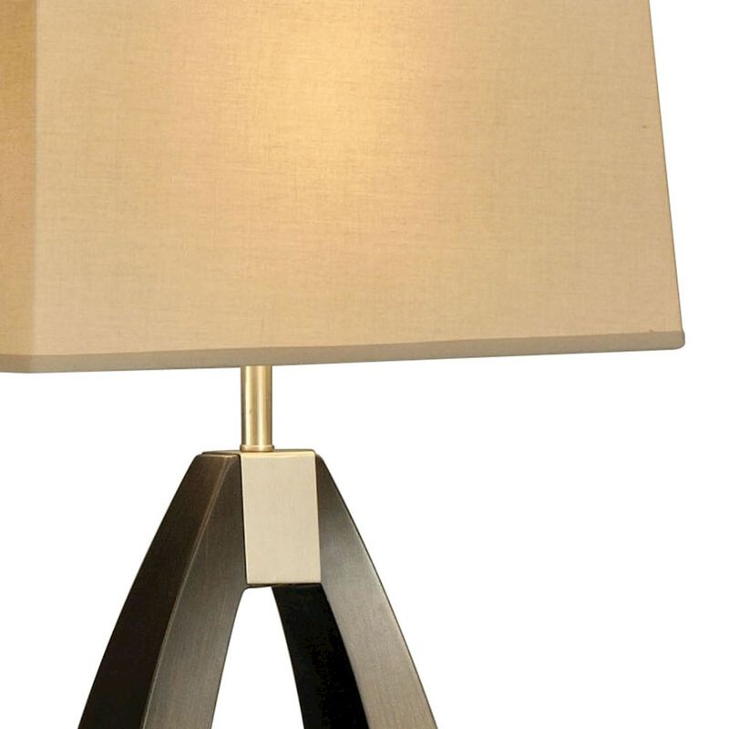 NOVA OF CALIFORNIA Trina Table Lamp - 30, Pecan Wood, Brushed Nickel, 3-way Rotary Switch