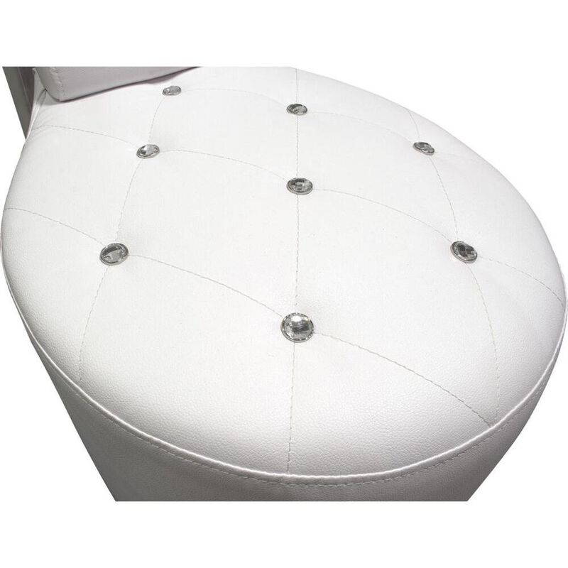 Best Master Furniture Best Master High Heel Faux Leather Crystal Studs Shoe Chair in White