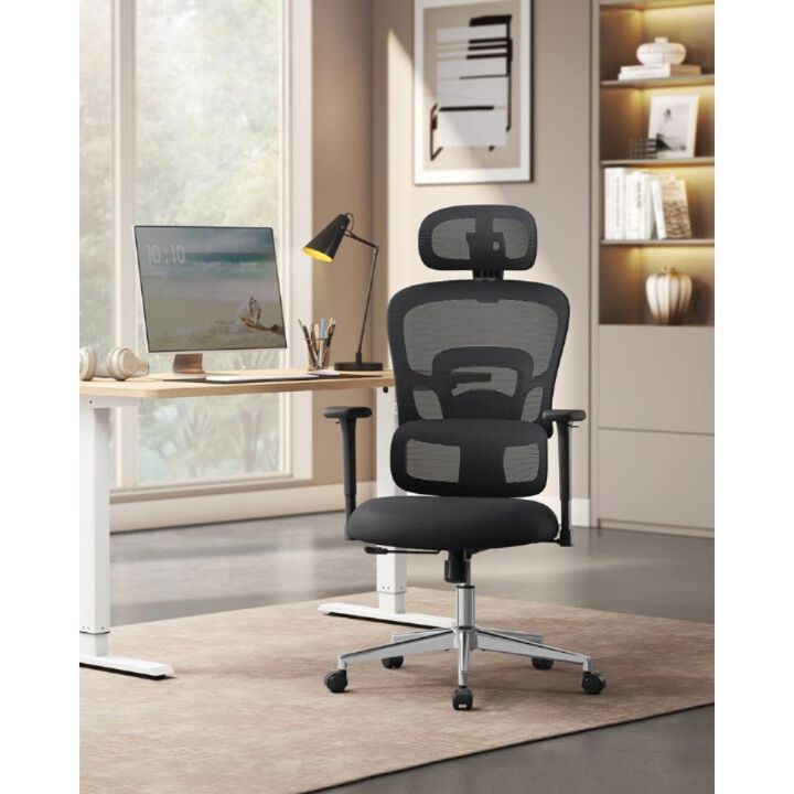 Adjustable Ergonomic Office Chair with Headrest and Armrests for Maximum Comfort