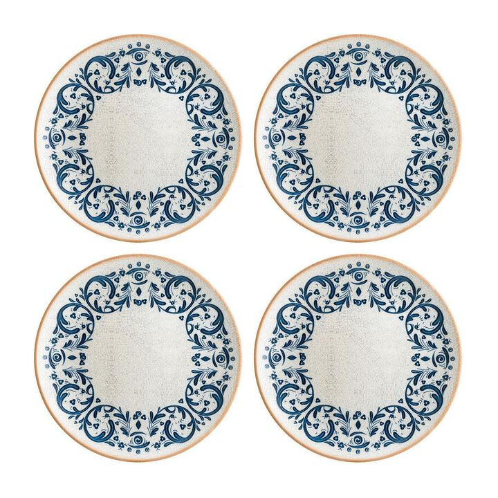 Viento dia.9" Round Decorated Porcelain Plate (Set of 4)