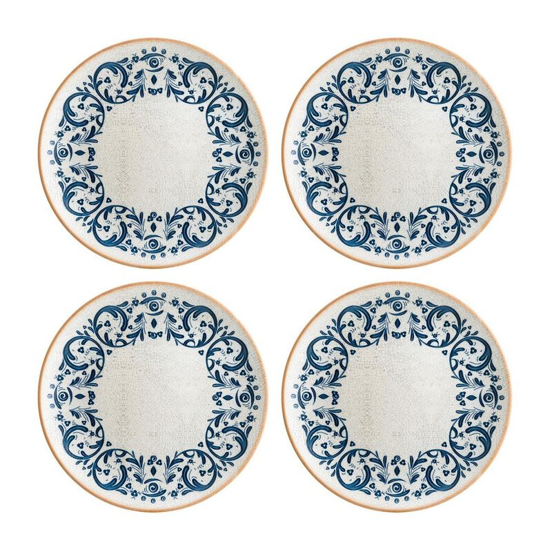 Viento dia.9" Round Decorated Porcelain Plate (Set of 4)