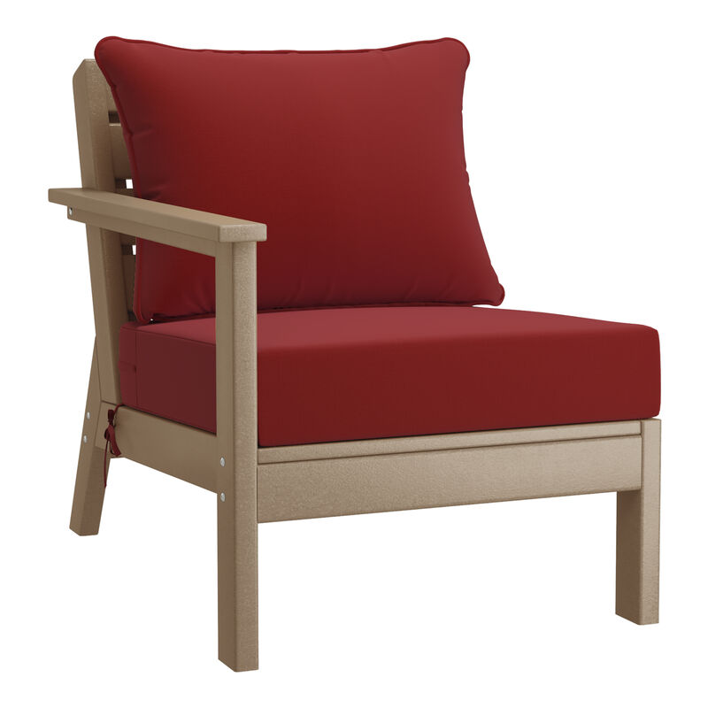 WestinTrends Outdoor Patio HDPE Loveseat Sofa with Patio Cushions