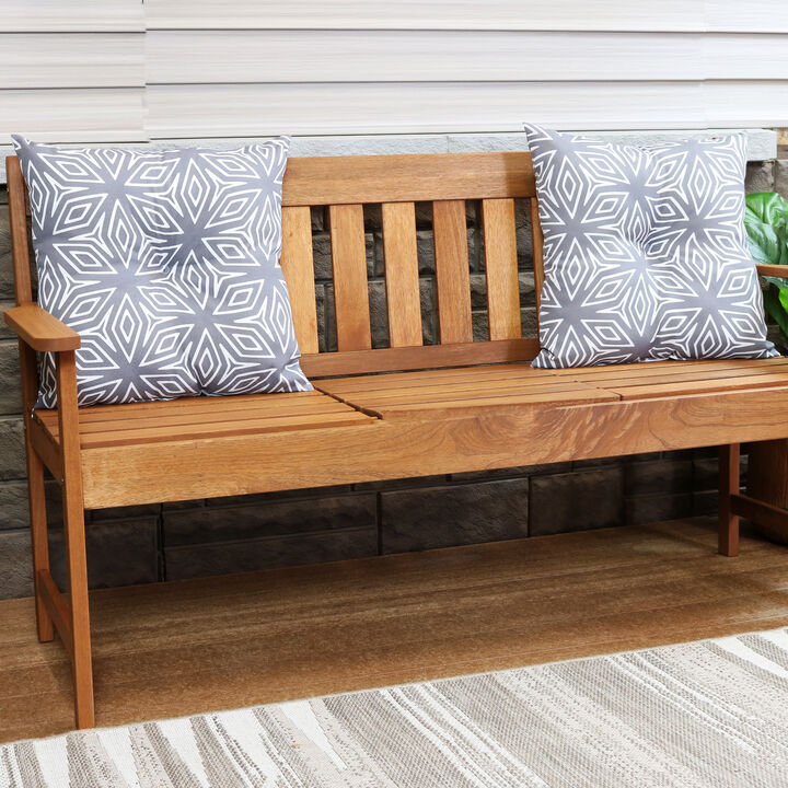 Sunnydaze Set of 2 19" Square Polyester Tufted Pillows
