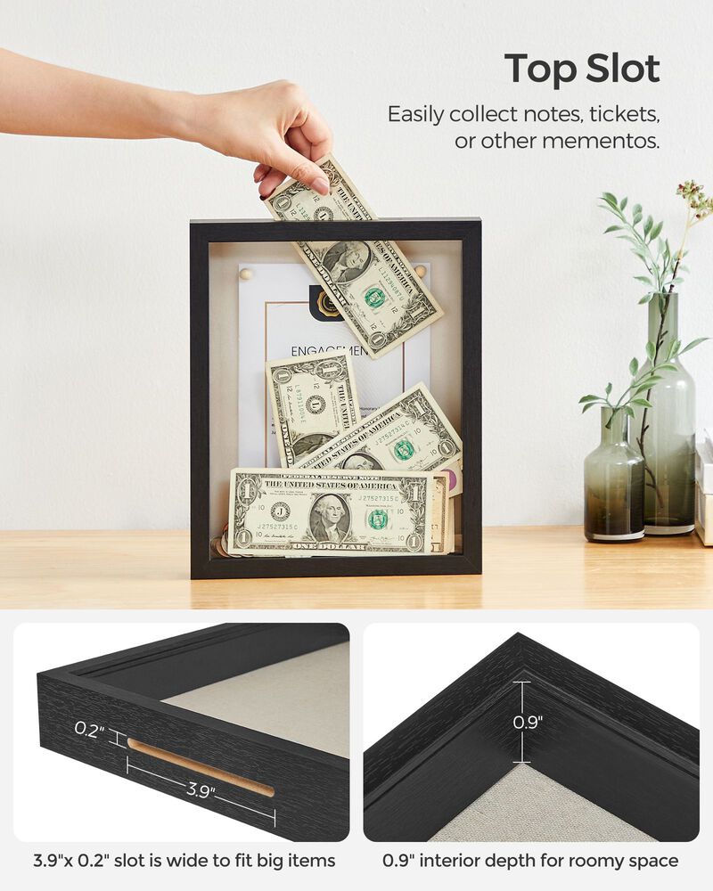 Shadow Box Frame, 8x10 Black Box Frame Display Case