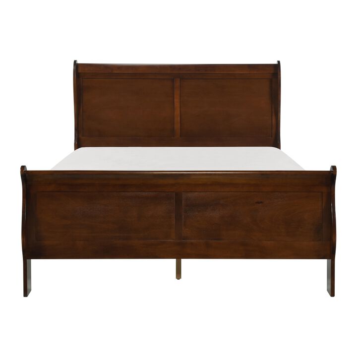 Streamdale Queen Sleigh Bed, Cherry Finish, Louis Philippe Style