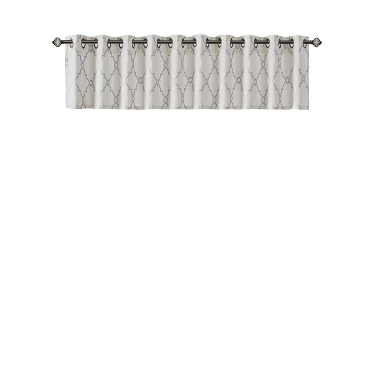 Gracie Mills Ondine Contemporary Grommet Top Valance with Fretwork Print